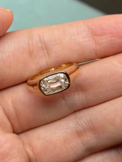Customiezd 14k yellow gold about 1.7 ct  lab grown diamond ring wedding ring Valentine's Day gift