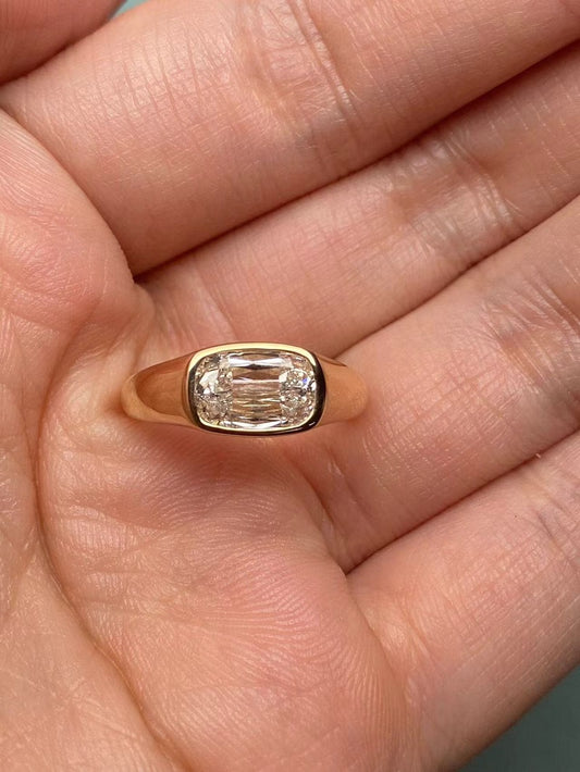 Customiezd 14k yellow gold about 1.7 ct  lab grown diamond ring wedding ring Valentine's Day gift