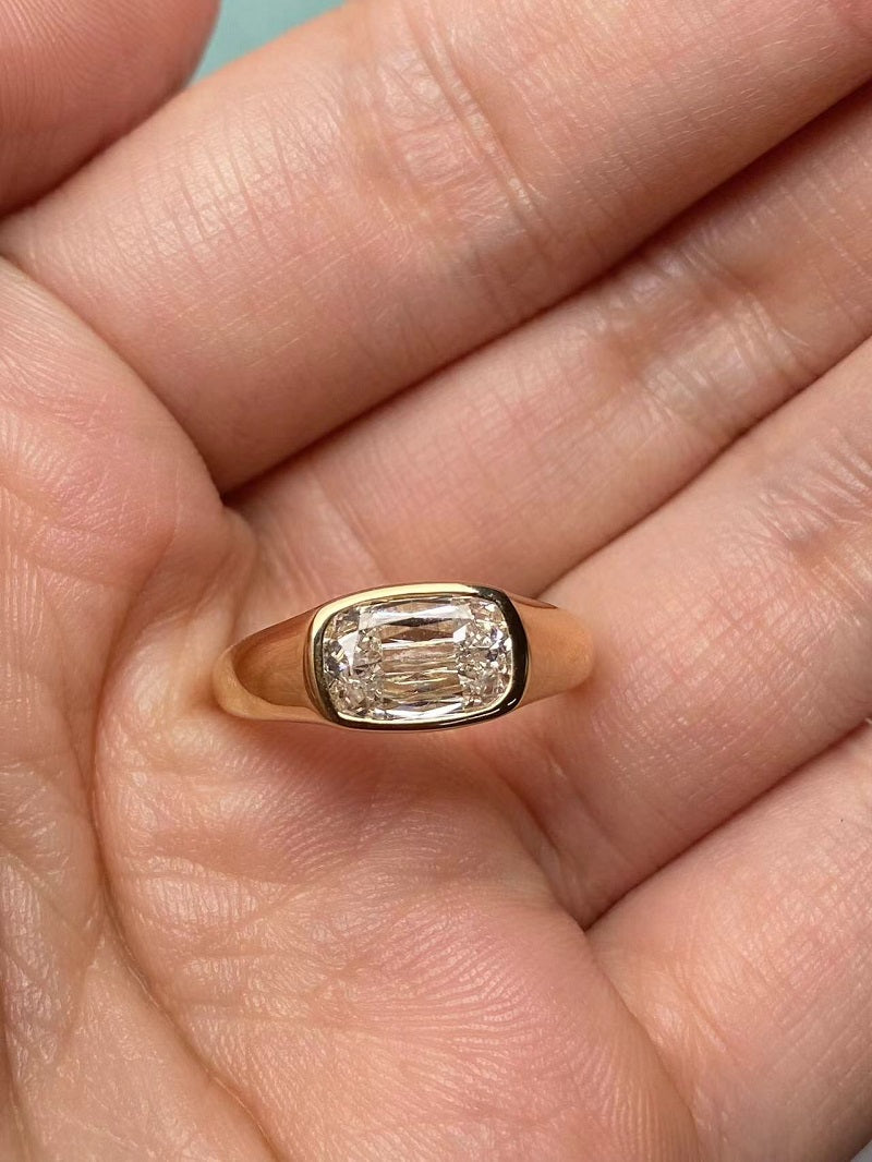 Customiezd 14k yellow gold about 1.7 ct  lab grown diamond ring wedding ring Valentine's Day gift