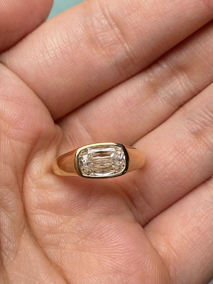 Customiezd 14k yellow gold about 1.7 ct  lab grown diamond ring wedding ring Valentine's Day gift