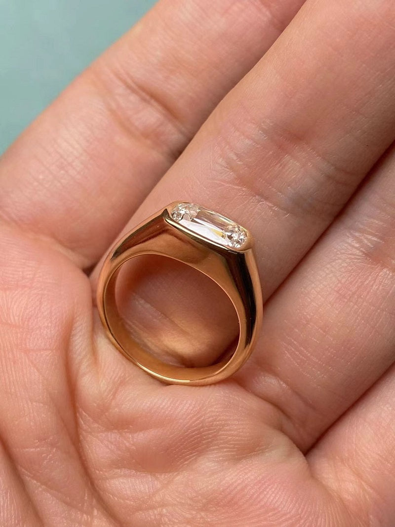 Customiezd 14k yellow gold about 1.7 ct  lab grown diamond ring wedding ring Valentine's Day gift