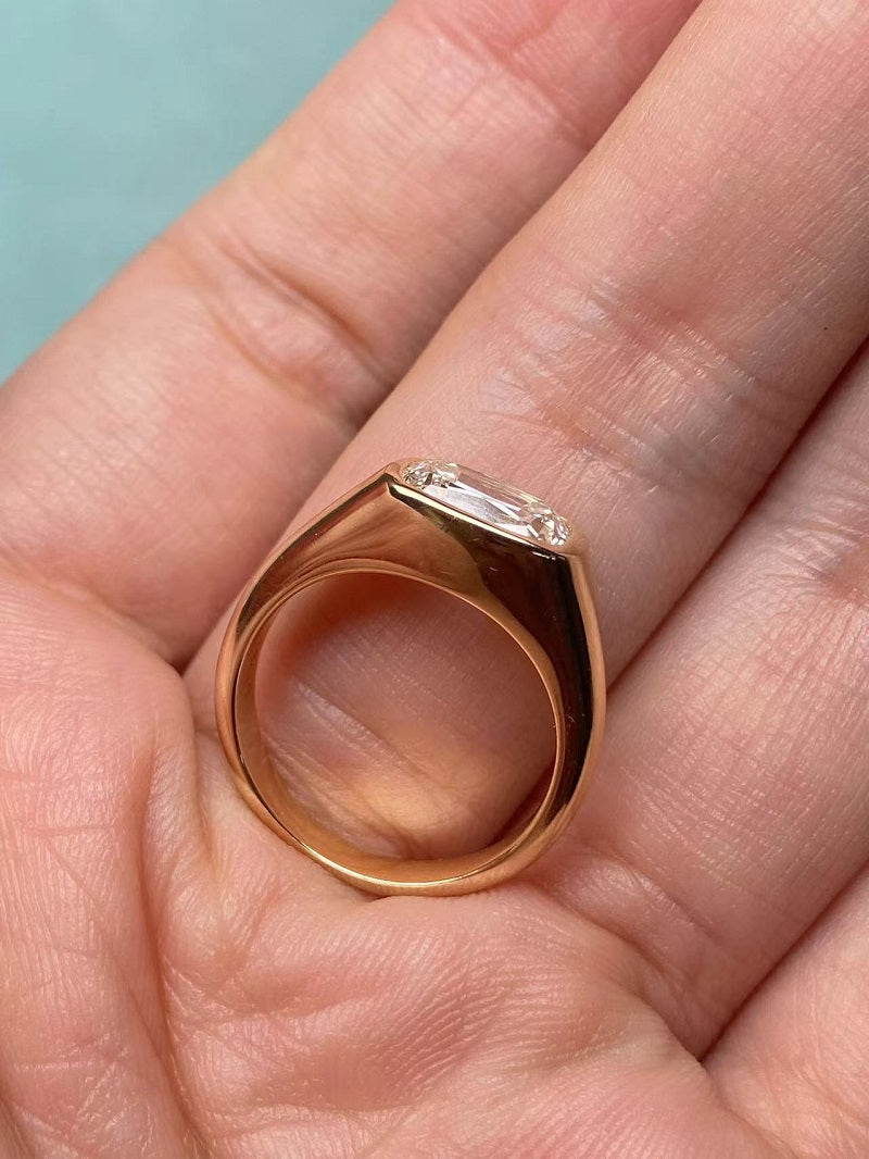 Customiezd 14k yellow gold about 1.7 ct  lab grown diamond ring wedding ring Valentine's Day gift