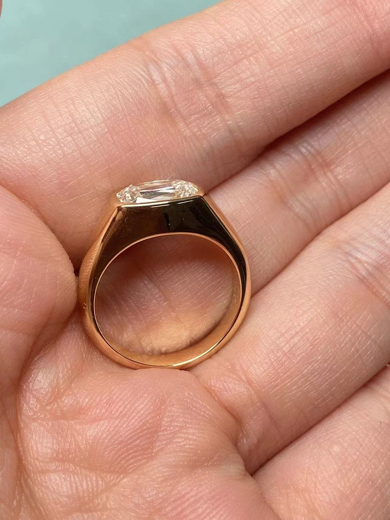 Customiezd 14k yellow gold about 1.7 ct  lab grown diamond ring wedding ring Valentine's Day gift