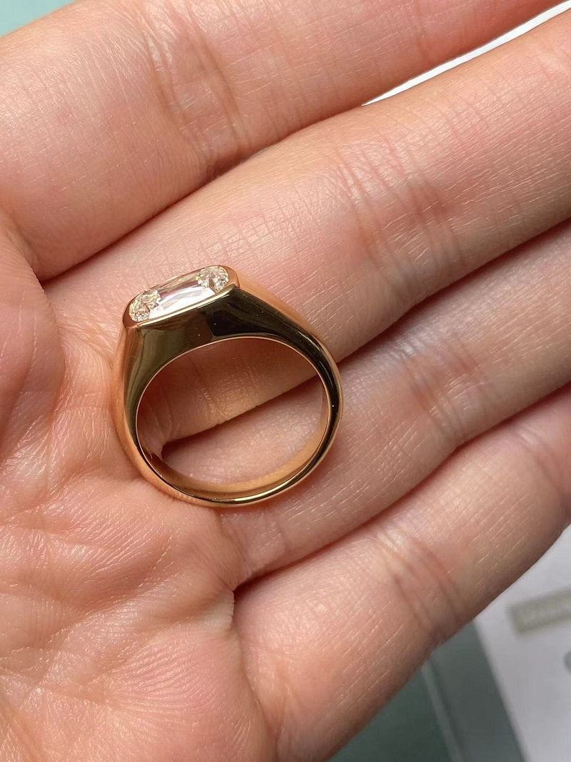 Customiezd 14k yellow gold about 1.7 ct  lab grown diamond ring wedding ring Valentine's Day gift