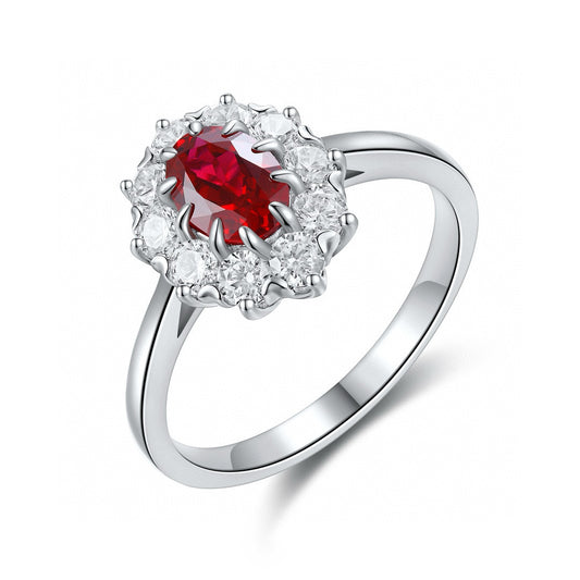Pirmiana Hot Sale Maximalist 5.48ct Lab Grown Ruby Ring S925 Silver Jewelry Engagement Women
