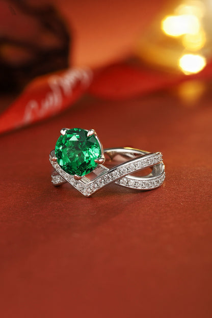 Pirmiana Hot Sale Maximalist 1.96ct Lab Grown Emerald Ring S925 Silver Jewelry Engagement Women