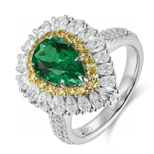Pirmiana Hot Sale Maximalist 1.92ct Lab Grown Emerald Ring S925 Silver Jewelry Engagement Women