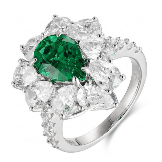 Pirmiana Hot Sale Maximalist 1.86ct Lab Grown Emerald Ring S925 Silver Jewelry Engagement Women