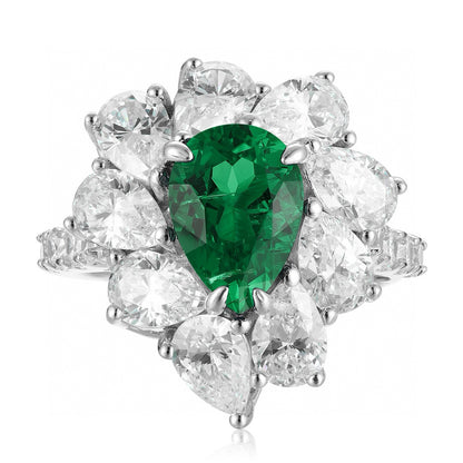 Pirmiana Hot Sale Maximalist 1.86ct Lab Grown Emerald Ring S925 Silver Jewelry Engagement Women