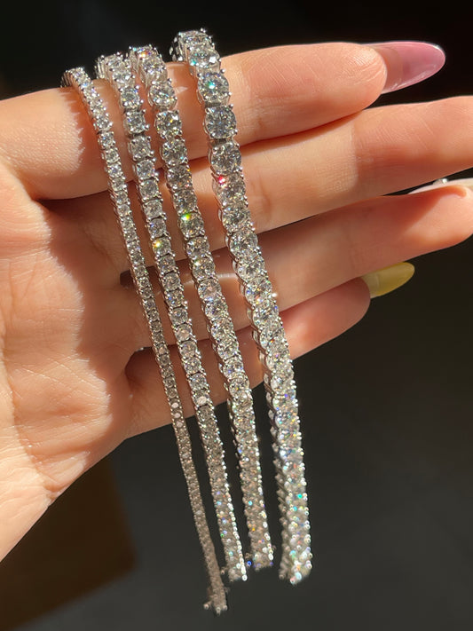 Pirmiana New Fashion Classic Moissanite Tennis Chain Bracelets and Necklaces S925 Silver Jewelry Party & BirthdayGift