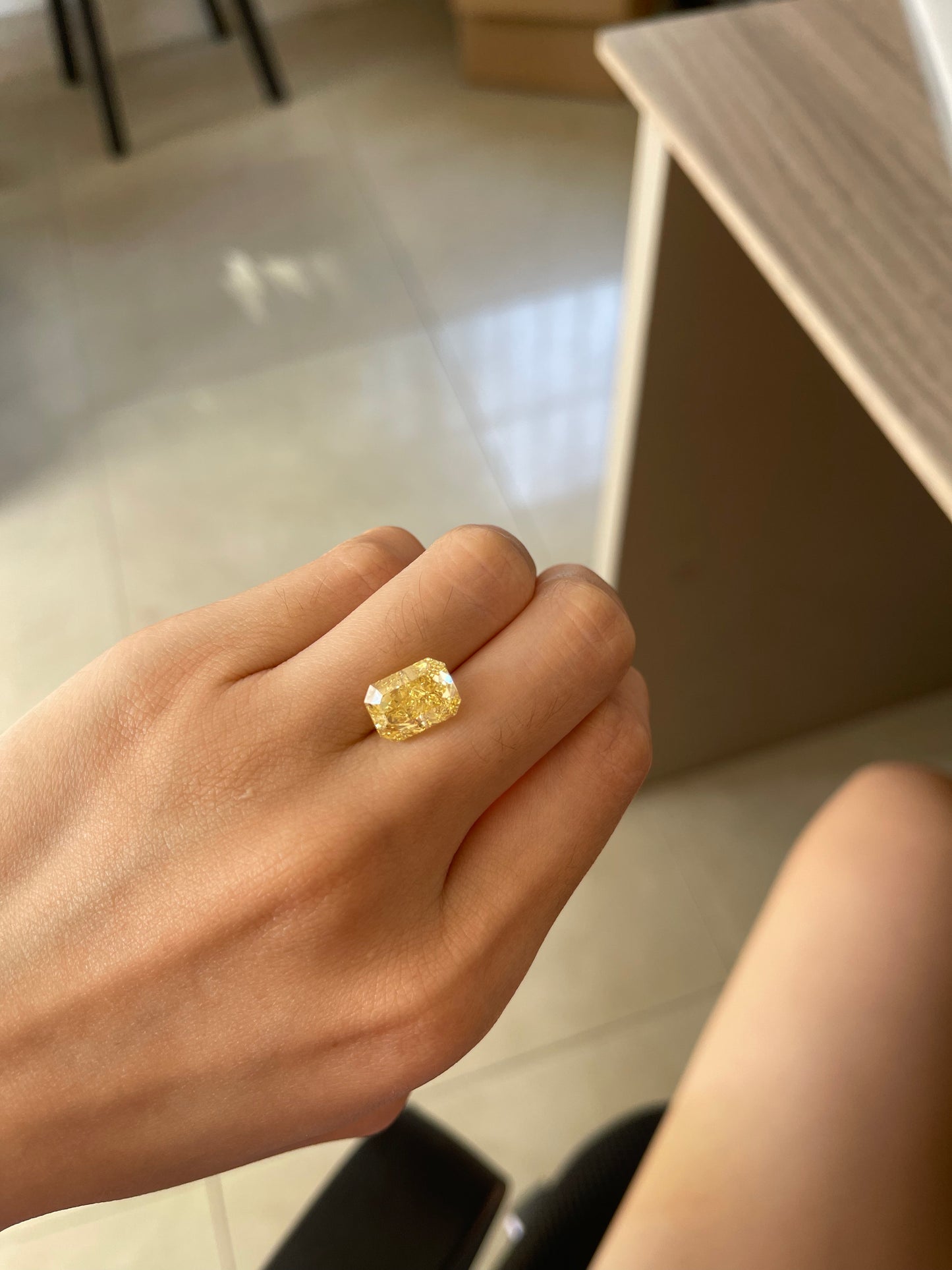 Pirmiana 5CT Radiant Shape  Lab Grown Yellow Diamond