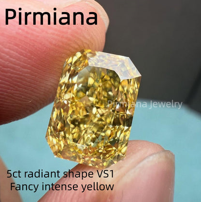 Pirmiana 5CT Radiant Shape  Lab Grown Yellow Diamond