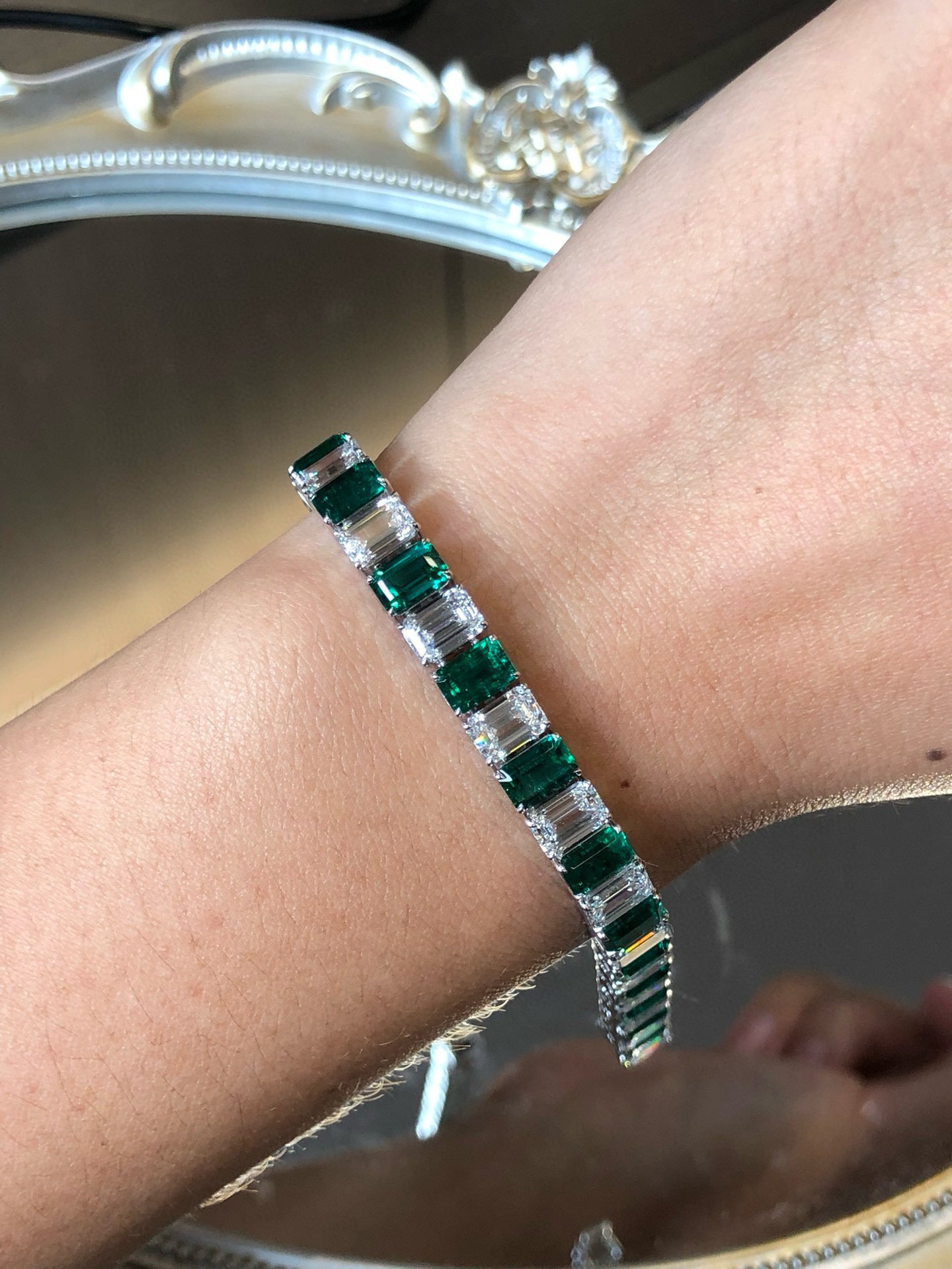 Pirmiana New Fashion Classic Lab Grown Diamonds and Lab Grown Emerald Tennis Chain Bracelets and Necklaces S925 Silver Jewelry Party & BirthdayGift