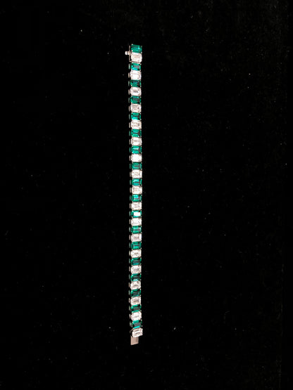 Pirmiana New Fashion Classic Lab Grown Diamonds and Lab Grown Emerald Tennis Chain Bracelets and Necklaces S925 Silver Jewelry Party & BirthdayGift