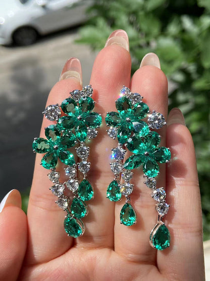 Pirmiana Hot Sale Classic Design 14K Gold Earrings  Lab Grown Emerald Lab Diamond Girlfriend Gift