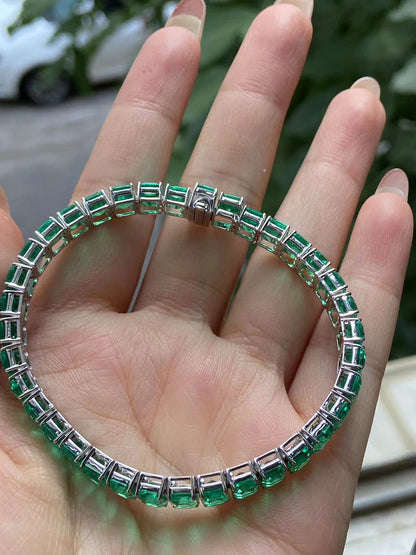 Pirmiana Hot Sale Classic Design 18k Gold Bracelet Each 0.7ct Lab Grown Emerald Girlfriend Gift
