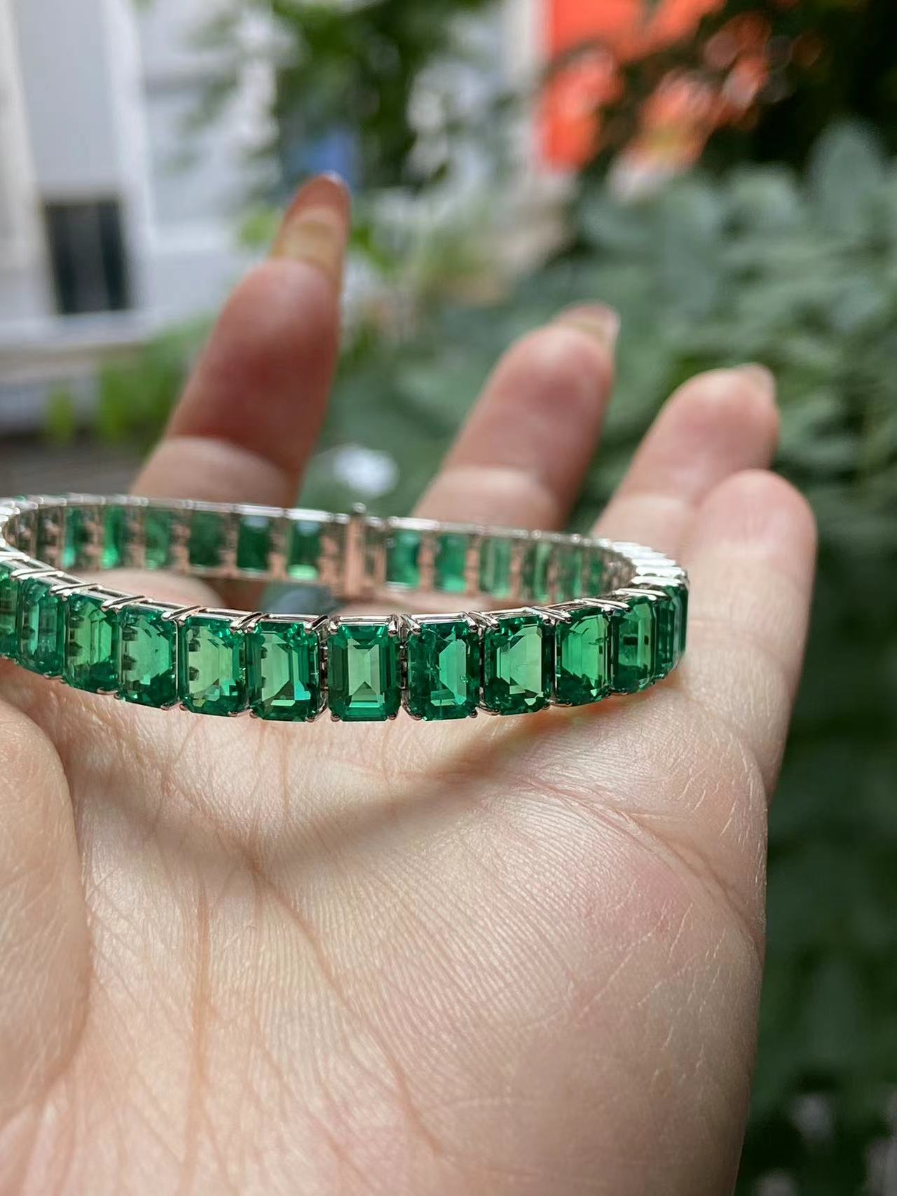 Pirmiana Hot Sale Classic Design 18k Gold Bracelet Each 0.7ct Lab Grown Emerald Girlfriend Gift