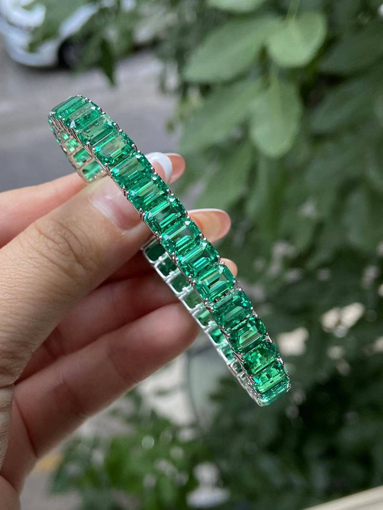 Pirmiana Hot Sale Classic Design 18k Gold Bracelet Each 0.7ct Lab Grown Emerald Girlfriend Gift