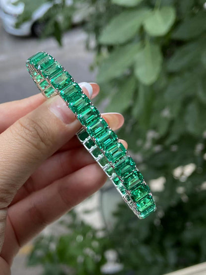 Pirmiana Hot Sale Classic Design 18k Gold Bracelet Each 0.7ct Lab Grown Emerald Girlfriend Gift