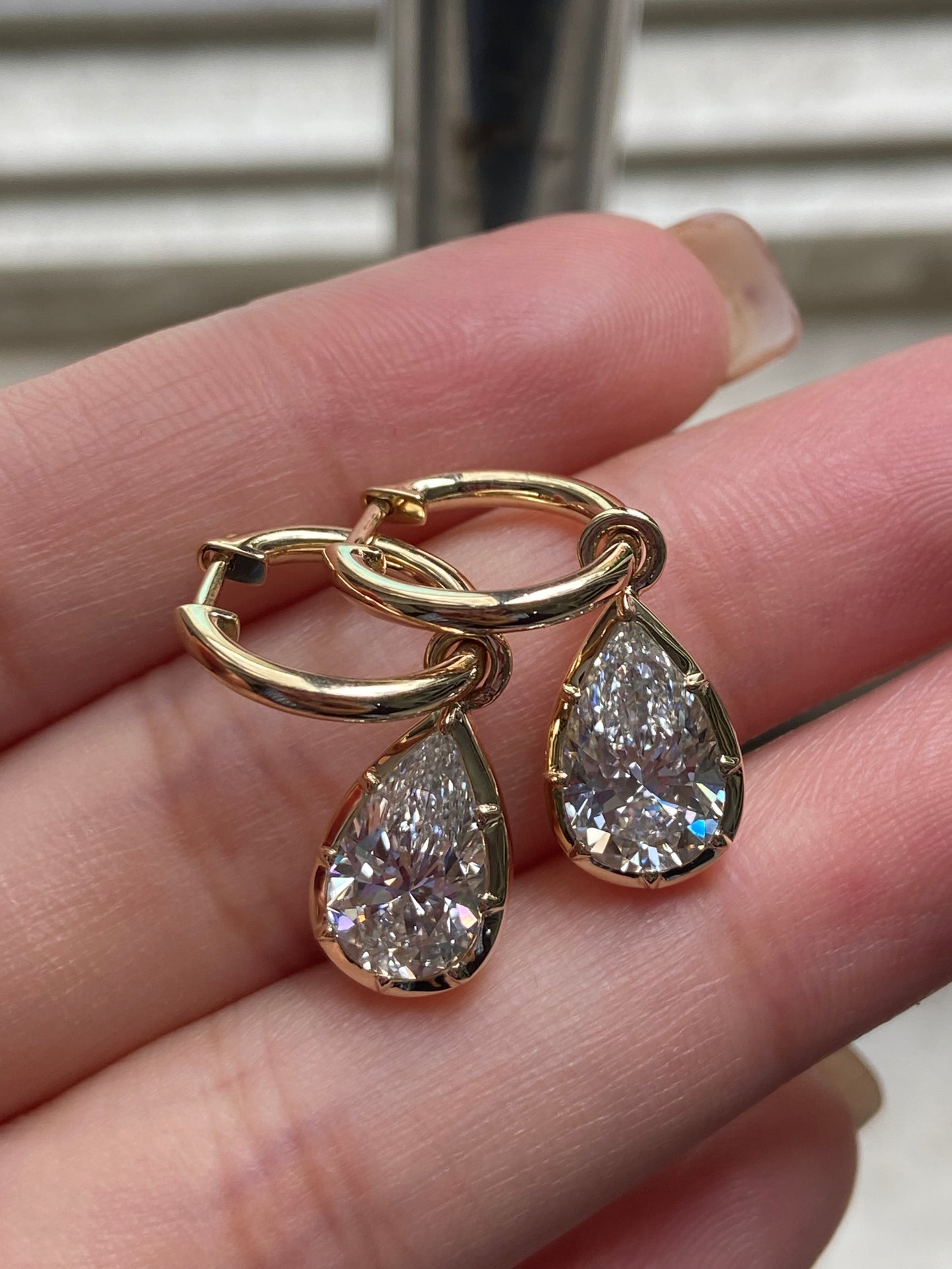 Pirmiana 2026 Jewelry Customized Pear Shape 14k Yellow Gold Each 2ct Lab Grown Diamond Earrings for Women Party Gift