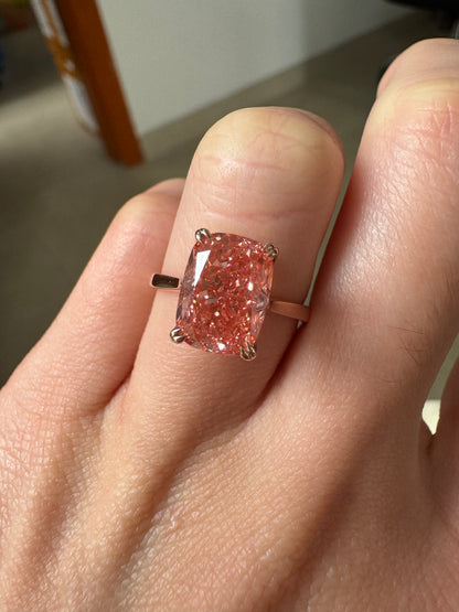 Pirmiana Jewelry Custom Design Ruif Jewelry Classic Design 14k rose gold Lab Grown Pink Diamond Ring Jewelry