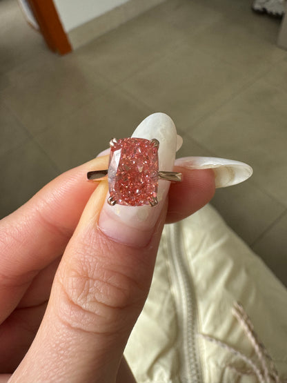 Pirmiana Jewelry Custom Design Ruif Jewelry Classic Design 14k rose gold Lab Grown Pink Diamond Ring Jewelry