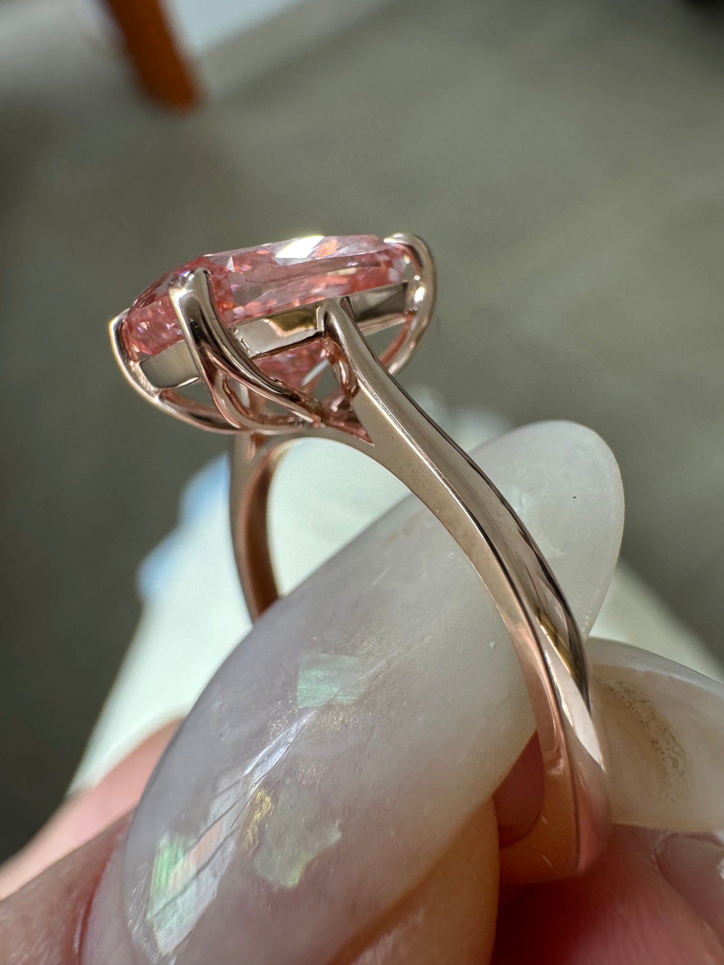 Pirmiana Jewelry Custom Design Ruif Jewelry Classic Design 14k rose gold Lab Grown Pink Diamond Ring Jewelry