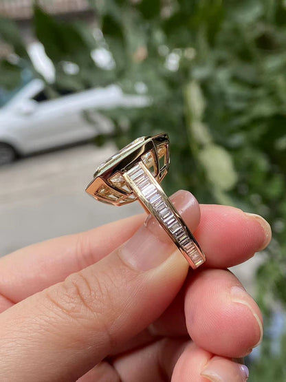 Pirmiana 2026 Jewelry Customized 6.5ct Radiant Shape 14k Yellow Gold Lab Grown Diamond Ring for Party Gift