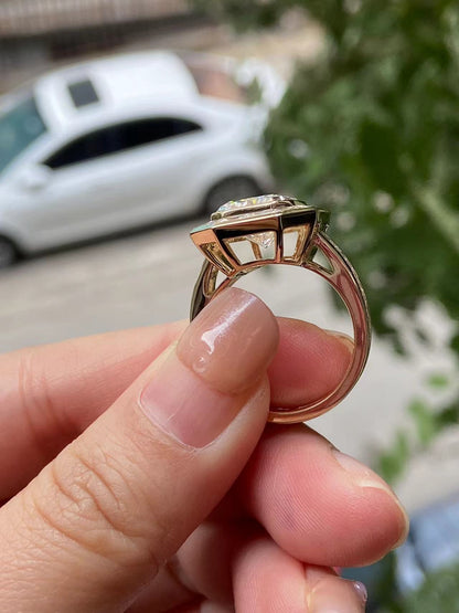 Pirmiana 2026 Jewelry Customized 6.5ct Radiant Shape 14k Yellow Gold Lab Grown Diamond Ring for Party Gift