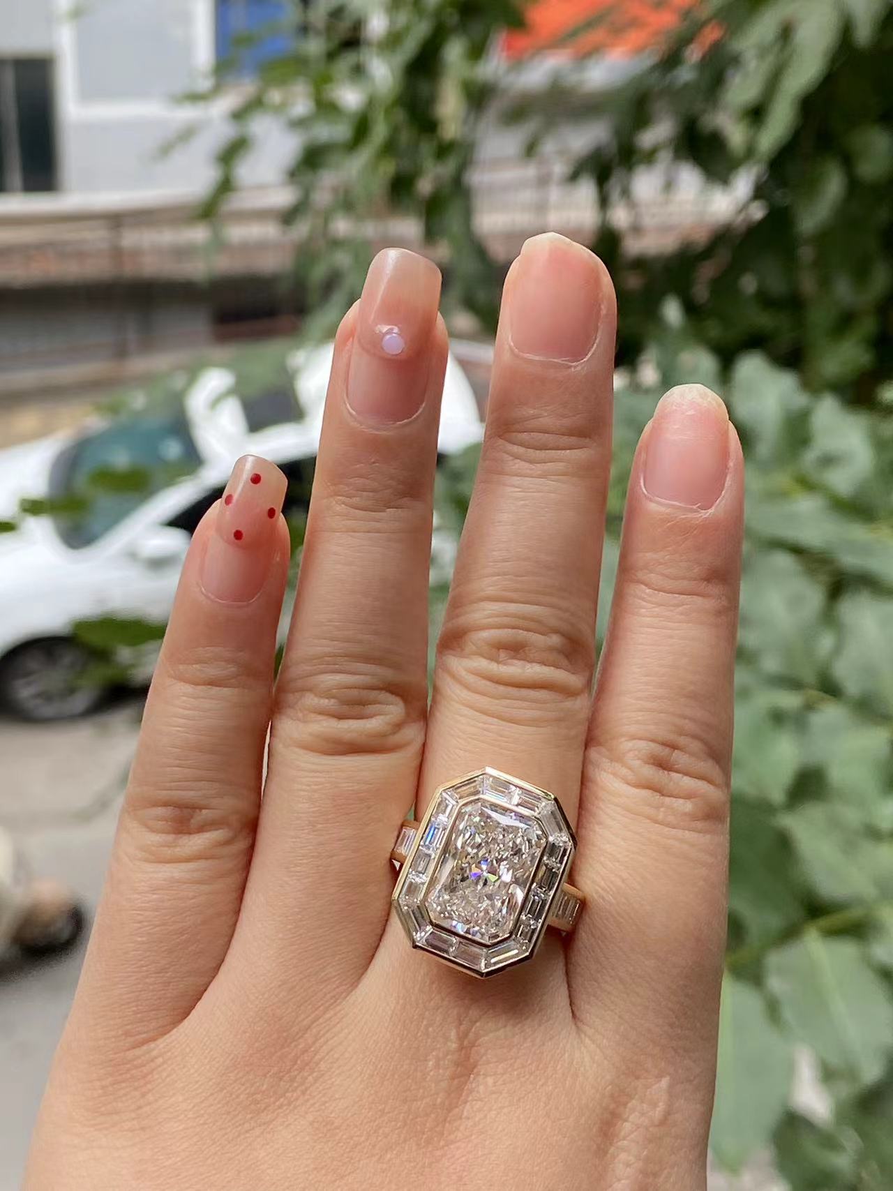 Pirmiana 2026 Jewelry Customized 6.5ct Radiant Shape 14k Yellow Gold Lab Grown Diamond Ring for Party Gift