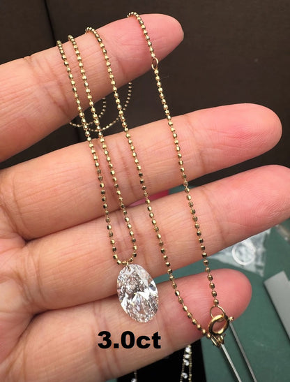 Primiana Popular Drilled Lab Grown Diamond Jewelry  18K Yellow Gold Necklace