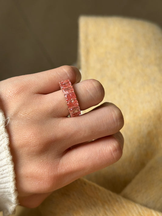 Pirmiana Jewelry  Hot Sale New Classic Design 18k Rose gold about 12.8ct Total Lab Grown Pink Diamonds Eternal ring Girlfriend Gift