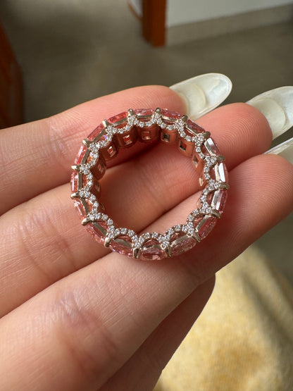 Pirmiana Jewelry  Hot Sale New Classic Design 18k Rose gold about 12.8ct Total Lab Grown Pink Diamonds Eternal ring Girlfriend Gift