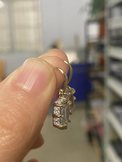 Ruif Making 14k gold of 2ct old mine cut lab grown diamond earrings for women daily wear