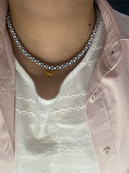 Pirmiana 2026 Jewelry Customized Total 80ct  Round Shape 9k Yellow Gold And Black Gold Lab Grown Diamond  Necklace for Party Gift