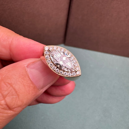 Pirmiana New 14K Yellow Gold 1.5ct Marquise Shape Lab Grown Diamond Pinky Ring