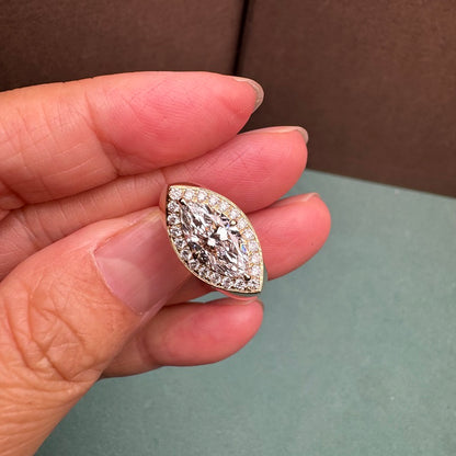 Pirmiana New 14K Yellow Gold 1.5ct Marquise Shape Lab Grown Diamond Pinky Ring