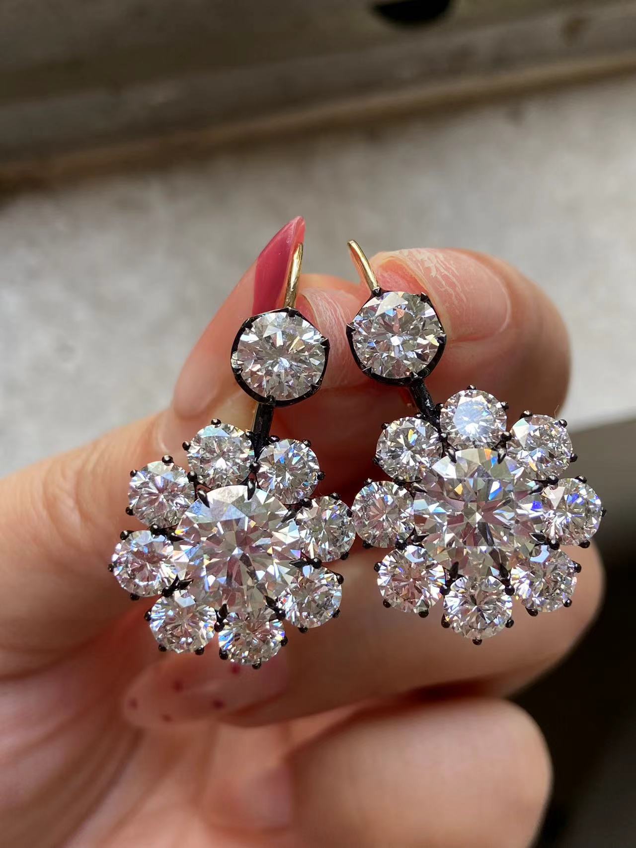 Pirmiana 2026 Jewelry Customized 3ct Round Shape 14k Yellow Gold And Black Gold Lab Grown Diamond  Earrings for Party Gift