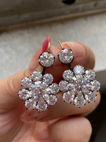 Pirmiana 2026 Jewelry Customized 3ct Round Shape 14k Yellow Gold And Black Gold Lab Grown Diamond  Earrings for Party Gift