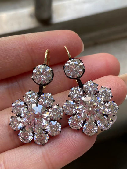 Pirmiana 2026 Jewelry Customized 3ct Round Shape 14k Yellow Gold And Black Gold Lab Grown Diamond  Earrings for Party Gift