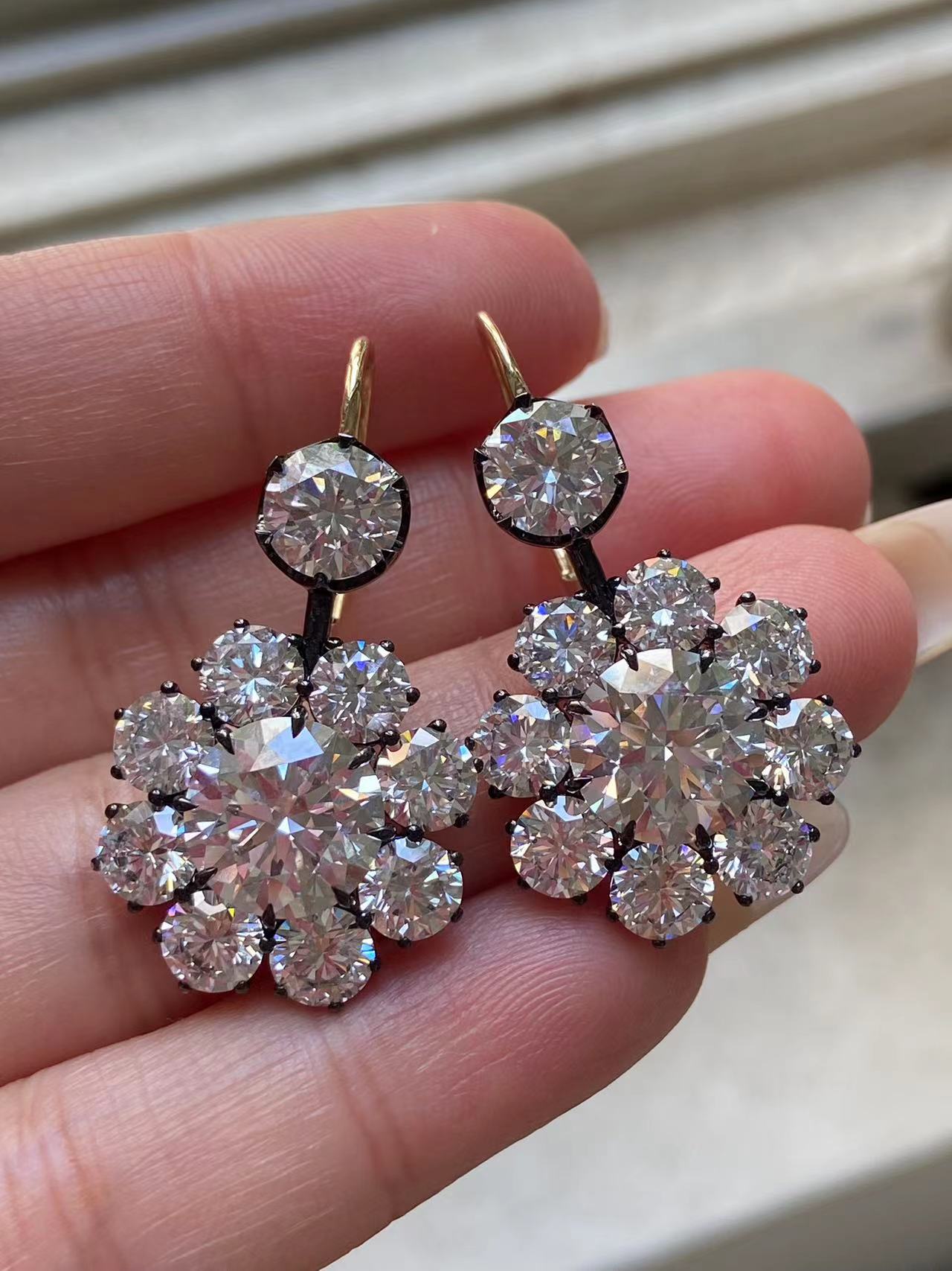 Pirmiana 2026 Jewelry Customized 3ct Round Shape 14k Yellow Gold And Black Gold Lab Grown Diamond  Earrings for Party Gift