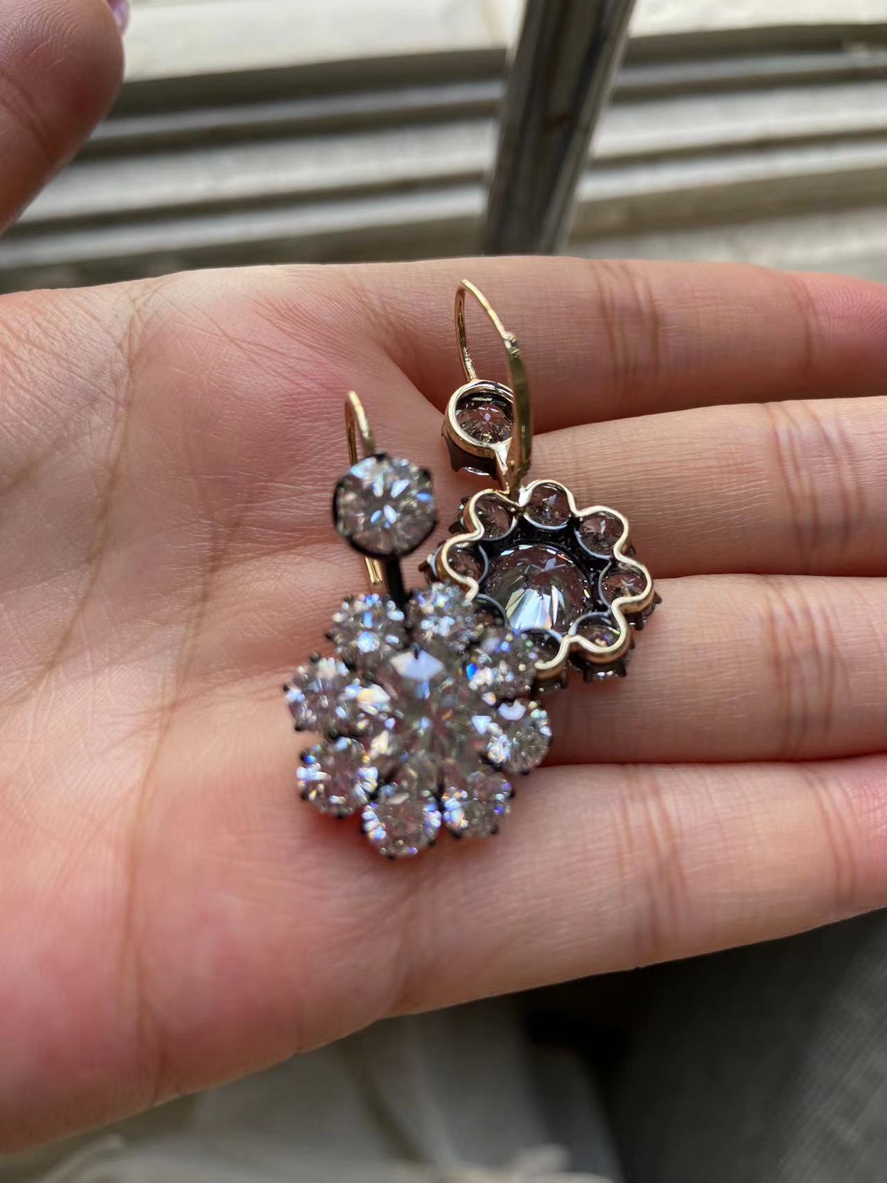 Pirmiana 2026 Jewelry Customized 3ct Round Shape 14k Yellow Gold And Black Gold Lab Grown Diamond  Earrings for Party Gift