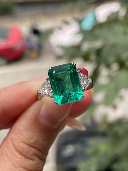 Pirmiana 2026 Jewelry Customized 9x12mm Emerlad Shape14k Gold Lab Grown Diamond A  Rings for Party Gift