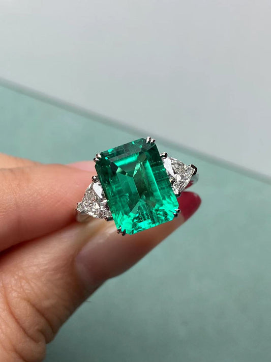 Pirmiana 2026 Jewelry Customized 9x12mm Emerlad Shape14k Gold Lab Grown Diamond A  Rings for Party Gift