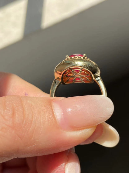 Pirmiana Custom Design 18k Gold Total Ruby Lab Grown Diamond Ring for Women Exquisite Elegant Fine Jewelry