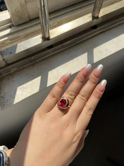 Pirmiana Custom Design 18k Gold Total Ruby Lab Grown Diamond Ring for Women Exquisite Elegant Fine Jewelry