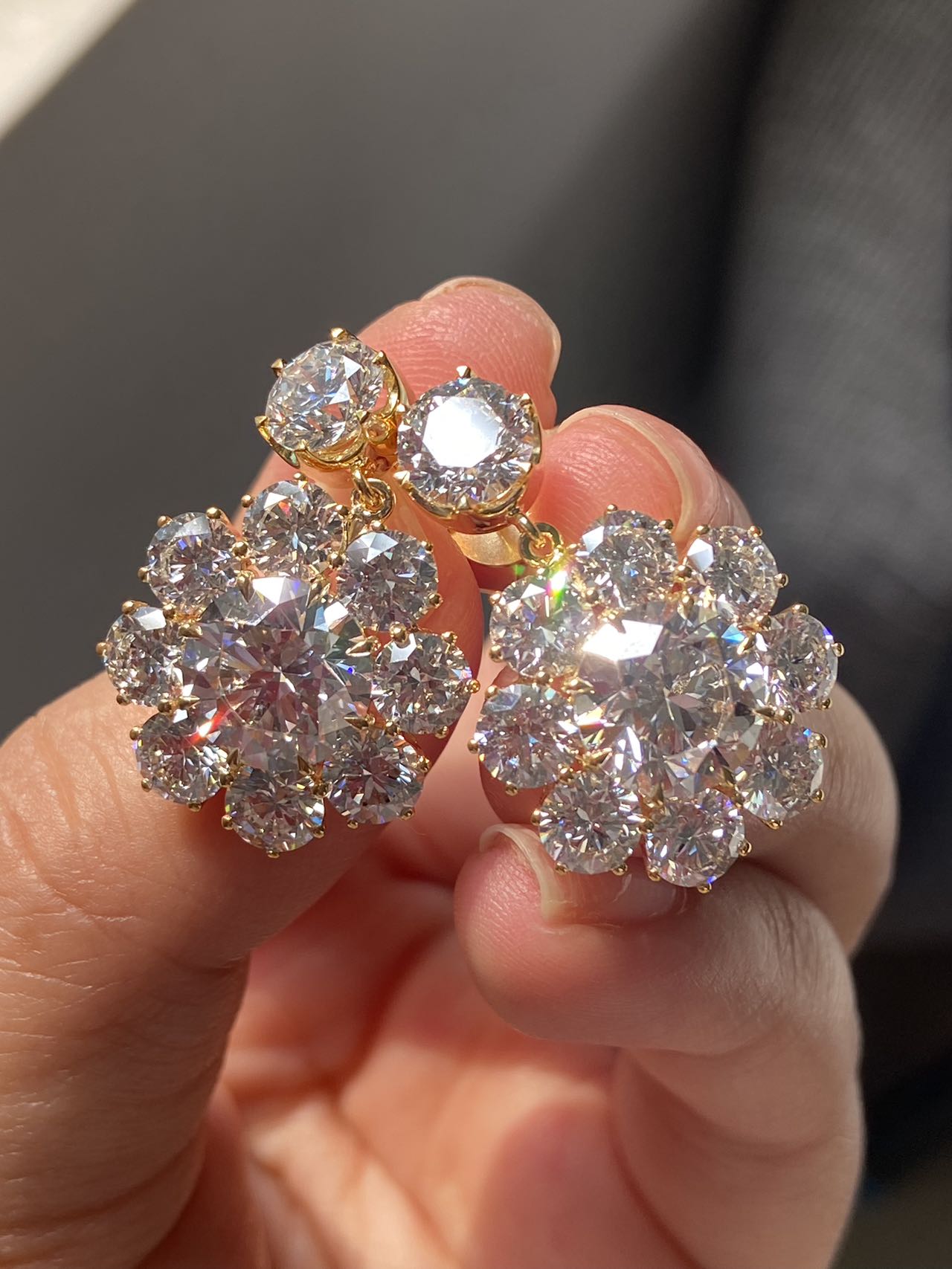 Pirmiana 2026 Jewelry Customized 3ct Round Shape 14k Yellow Gold And Yellow Gold Lab Grown Diamond  Earrings for Party Gift