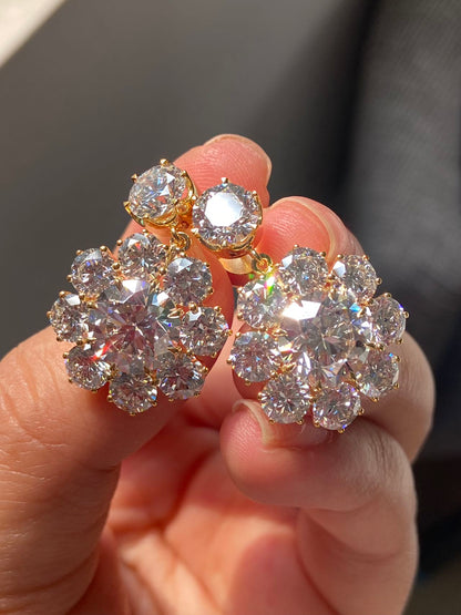 Pirmiana 2026 Jewelry Customized 3ct Round Shape 14k Yellow Gold And Yellow Gold Lab Grown Diamond  Earrings for Party Gift