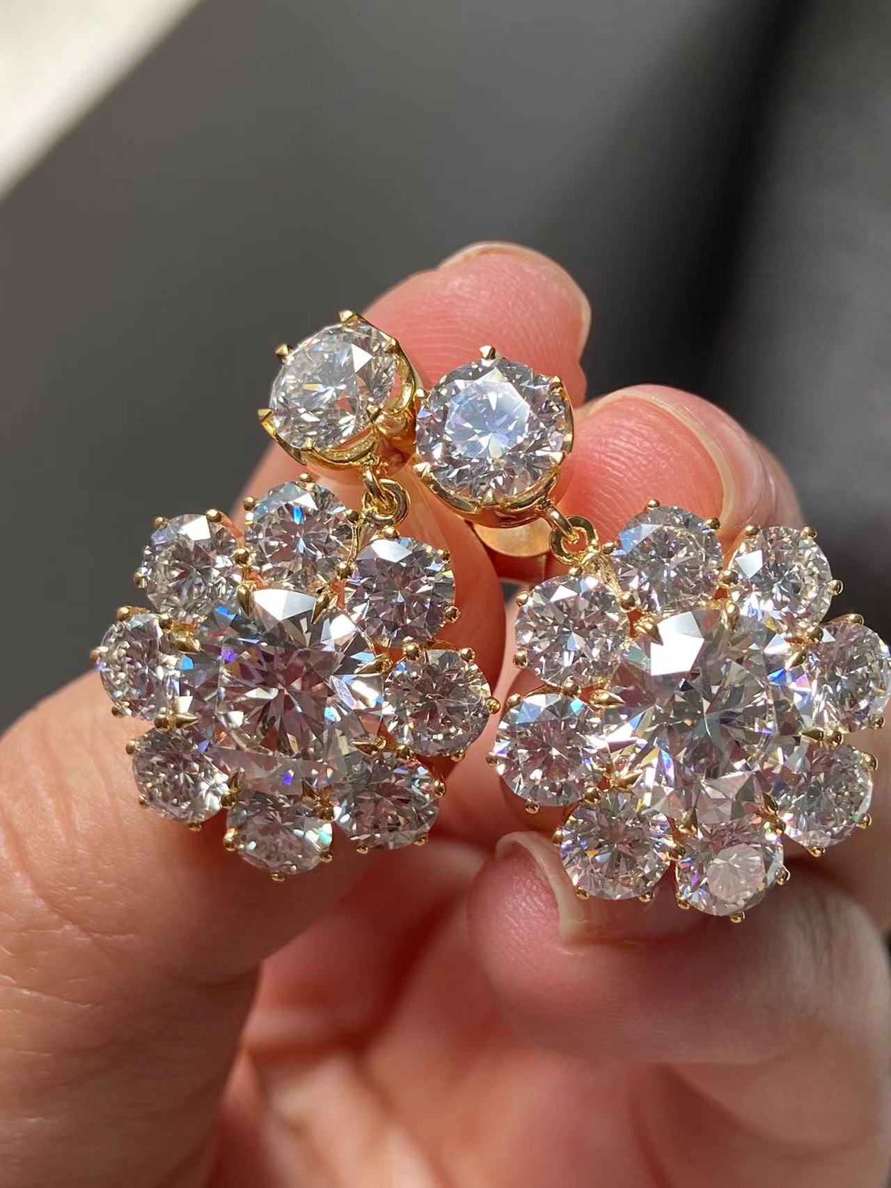Pirmiana 2026 Jewelry Customized 3ct Round Shape 14k Yellow Gold And Yellow Gold Lab Grown Diamond  Earrings for Party Gift
