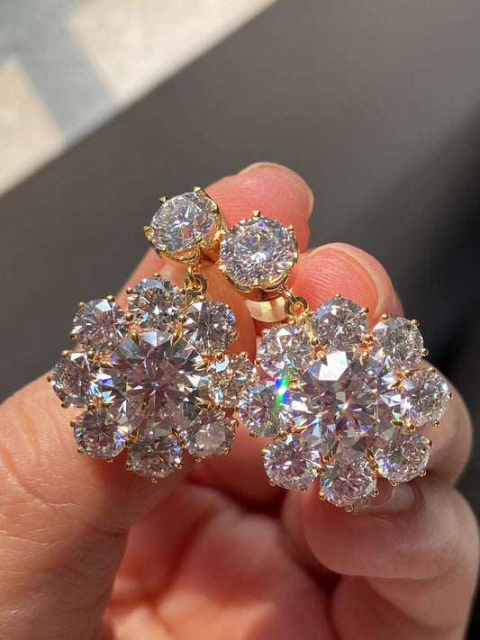 Pirmiana 2026 Jewelry Customized 3ct Round Shape 14k Yellow Gold And Yellow Gold Lab Grown Diamond  Earrings for Party Gift